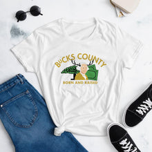 Load image into Gallery viewer, Bucks County Born and Raised Women&#39;s T-Shirt - The Pennsylvania T-Shirt Company