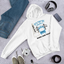 Load image into Gallery viewer, Delaware County Born and Raised Hoodie - The Pennsylvania T-Shirt Company