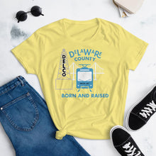 Load image into Gallery viewer, Delaware County Born and Raised Women&#39;s T-Shirt - The Pennsylvania T-Shirt Company