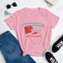 Load image into Gallery viewer, Montgomery County Born and Raised Women&#39;s T-Shirt - The Pennsylvania T-Shirt Company