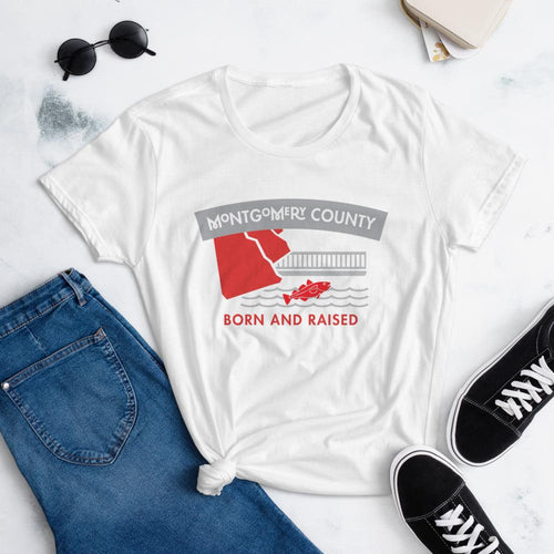 Montgomery County Born and Raised Women's T-Shirt - The Pennsylvania T-Shirt Company