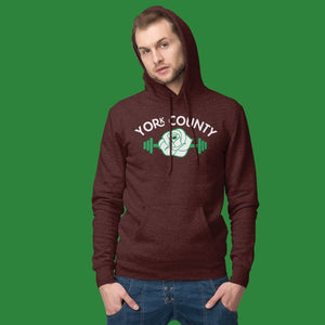 York County White Rose Barbell Hoodie - The Pennsylvania T-Shirt Company