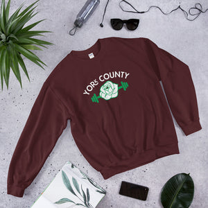 York County White Rose Barbell Sweatshirt - The Pennsylvania T-Shirt Company
