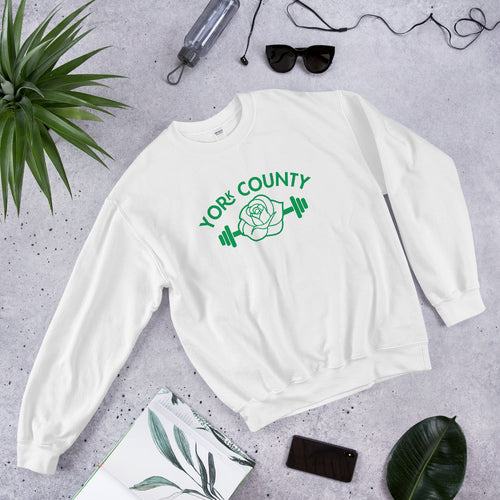 York County White Rose Barbell Sweatshirt - The Pennsylvania T-Shirt Company