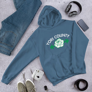 York County White Rose Barbell Hoodie - The Pennsylvania T-Shirt Company