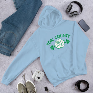 York County White Rose Barbell Hoodie - The Pennsylvania T-Shirt Company