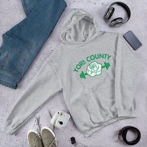 York County White Rose Barbell Hoodie - The Pennsylvania T-Shirt Company