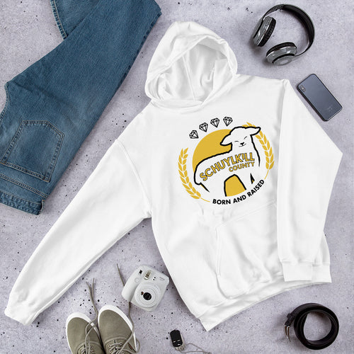 Schuylkill County Born and Raised Hoodie - The Pennsylvania T-Shirt Company