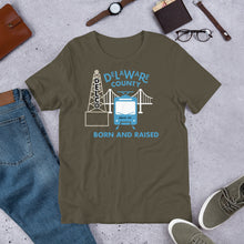 Load image into Gallery viewer, Delaware County Born and Raised Men&#39;s T-Shirt - The Pennsylvania T-Shirt Company