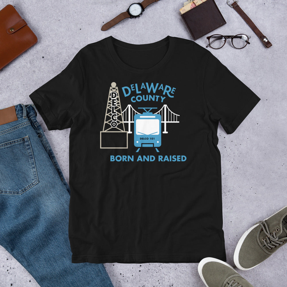 Delaware County Born and Raised Men's T-Shirt - The Pennsylvania T-Shirt Company