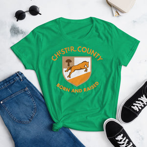 Chester County Born and Raised Women's T-Shirt - The Pennsylvania T-Shirt Company